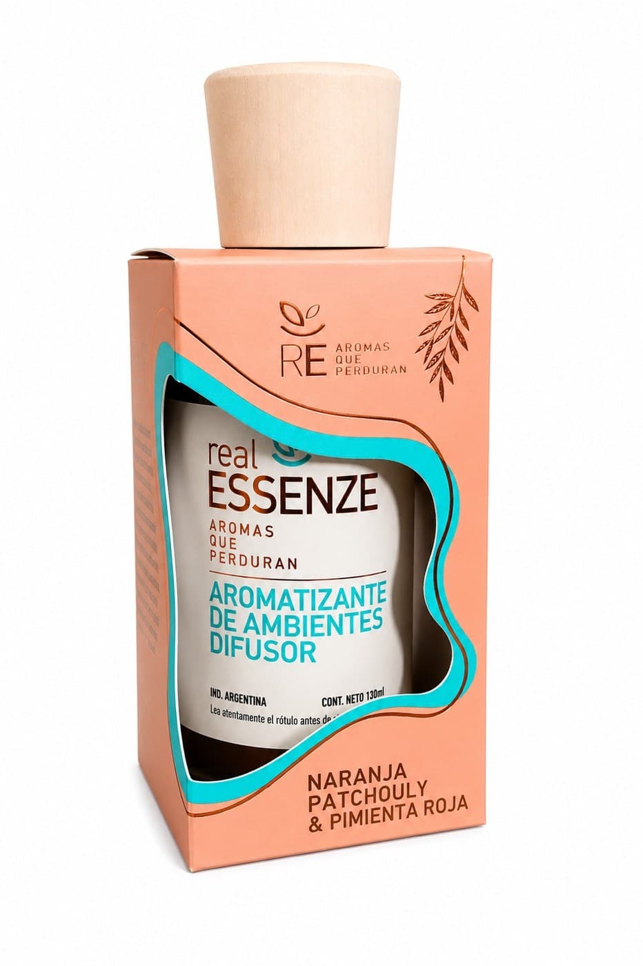 Real Essenze Difusor Ámbar 130 ml - Naranja Patchouli Pimienta Roja