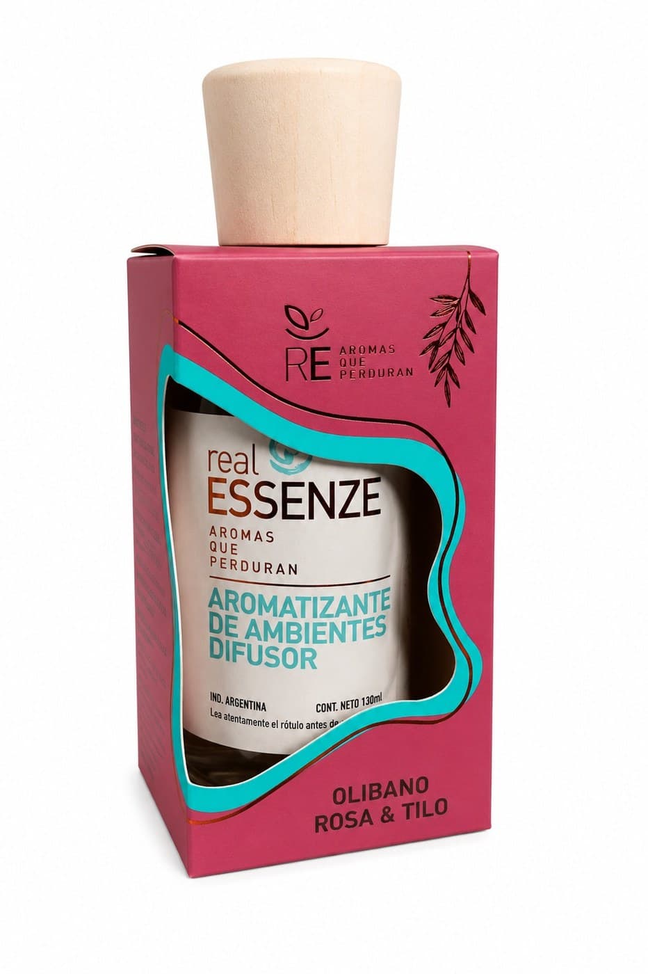 Real Essenze Difusor Ámbar 130 ml - Olíbano Rosa Tilo