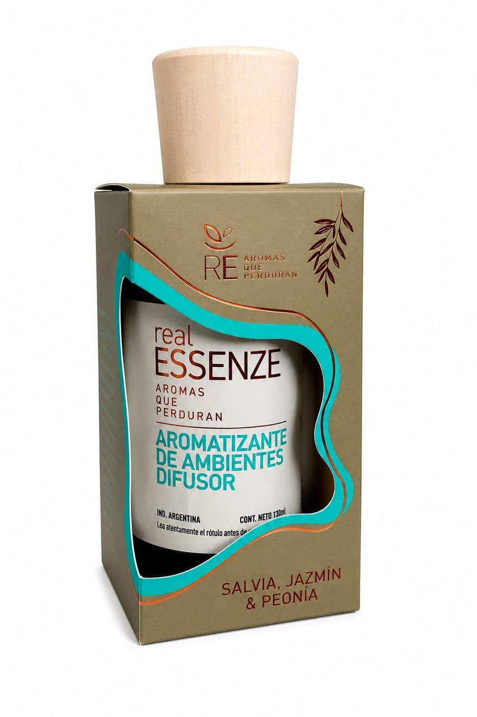 Real Essenze Difusor Ámbar 130 ml - Salvia Jazmín Peonia